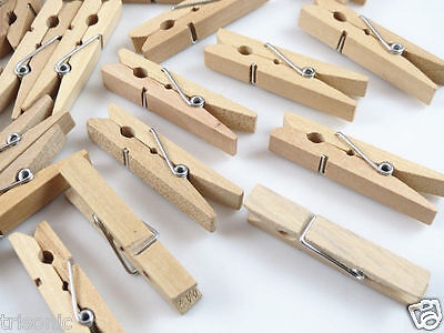 100 Pcs Wood Clothespins Wooden Laundry Clothes Pins Large Spring Regular Size Unbranded Does Not Apply - фотография #2