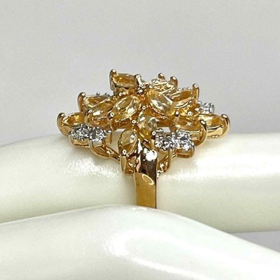 ROSS SIMONS Champaign Clear Zircon 18k yellow gold Ring Size 5 Jewelry F25 Ross Simons - фотография #3