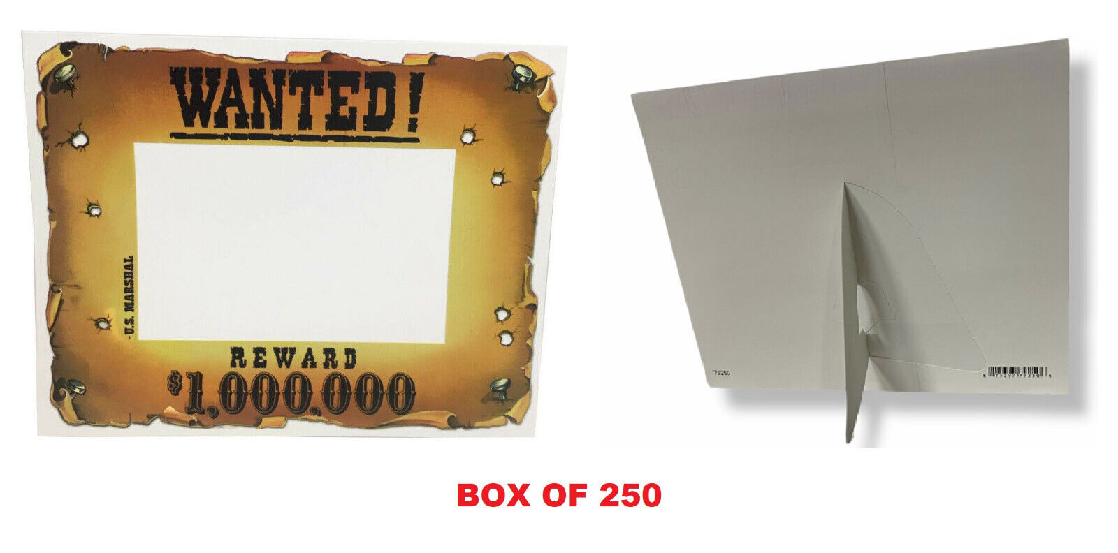 BOX OF 250  Wanted! Reward $1,000,000 4x6 inches Picture Frame Unbranded