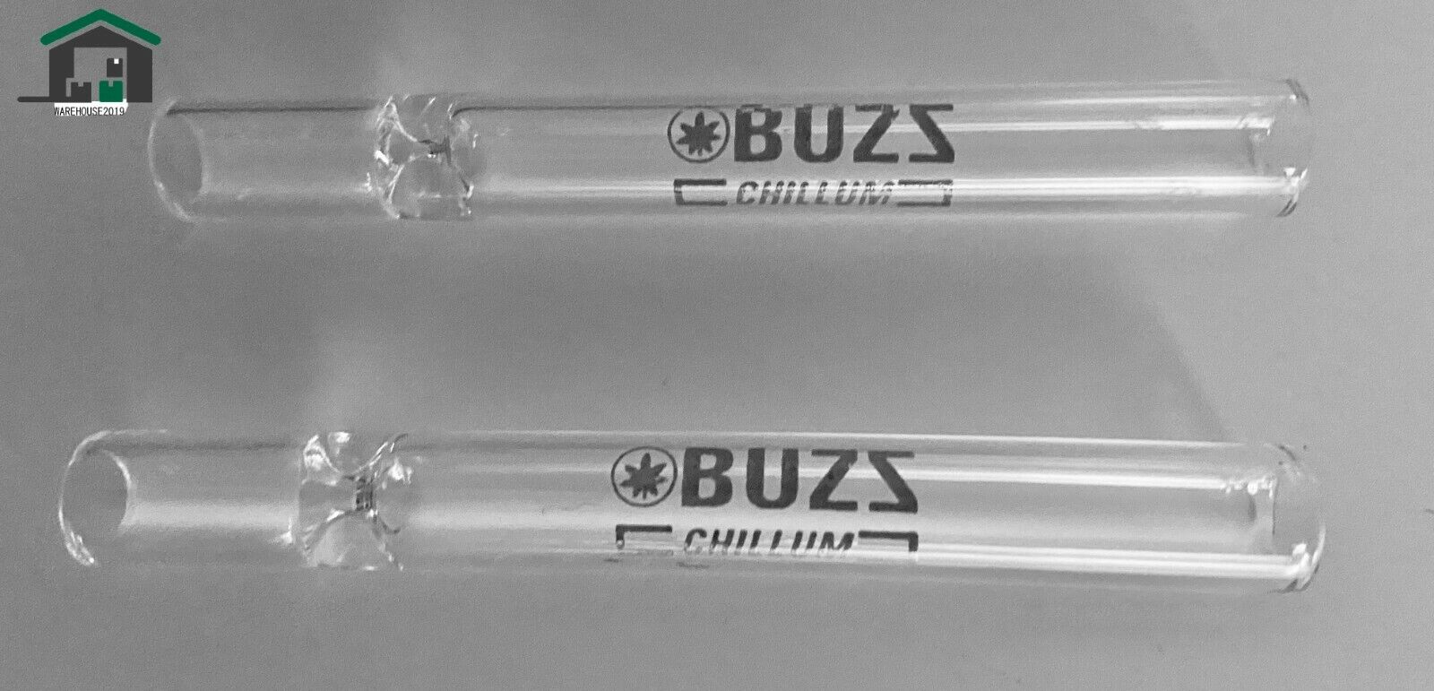 BUZZ Chillum Straight Glass One Hitter 4" Tobacco Pipe USA MADE (Pack of 5) BUZZ Chillum