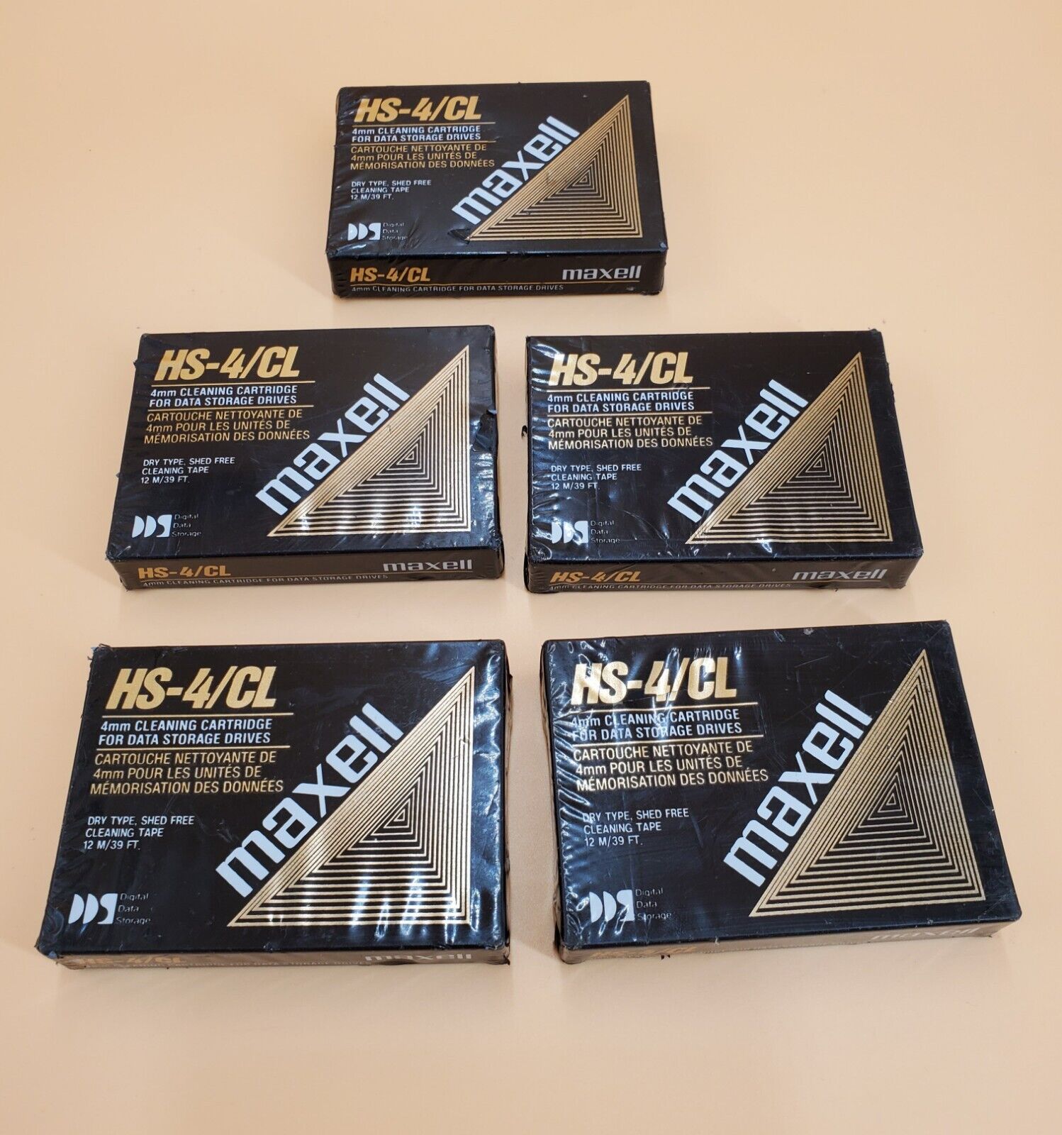 (5)  MAXELL 4MM DAT DIGITAL AUDIO TAPE DATA DRIVE HEAD CLEANING CLEANER  TAPE  Maxell Does Not Apply