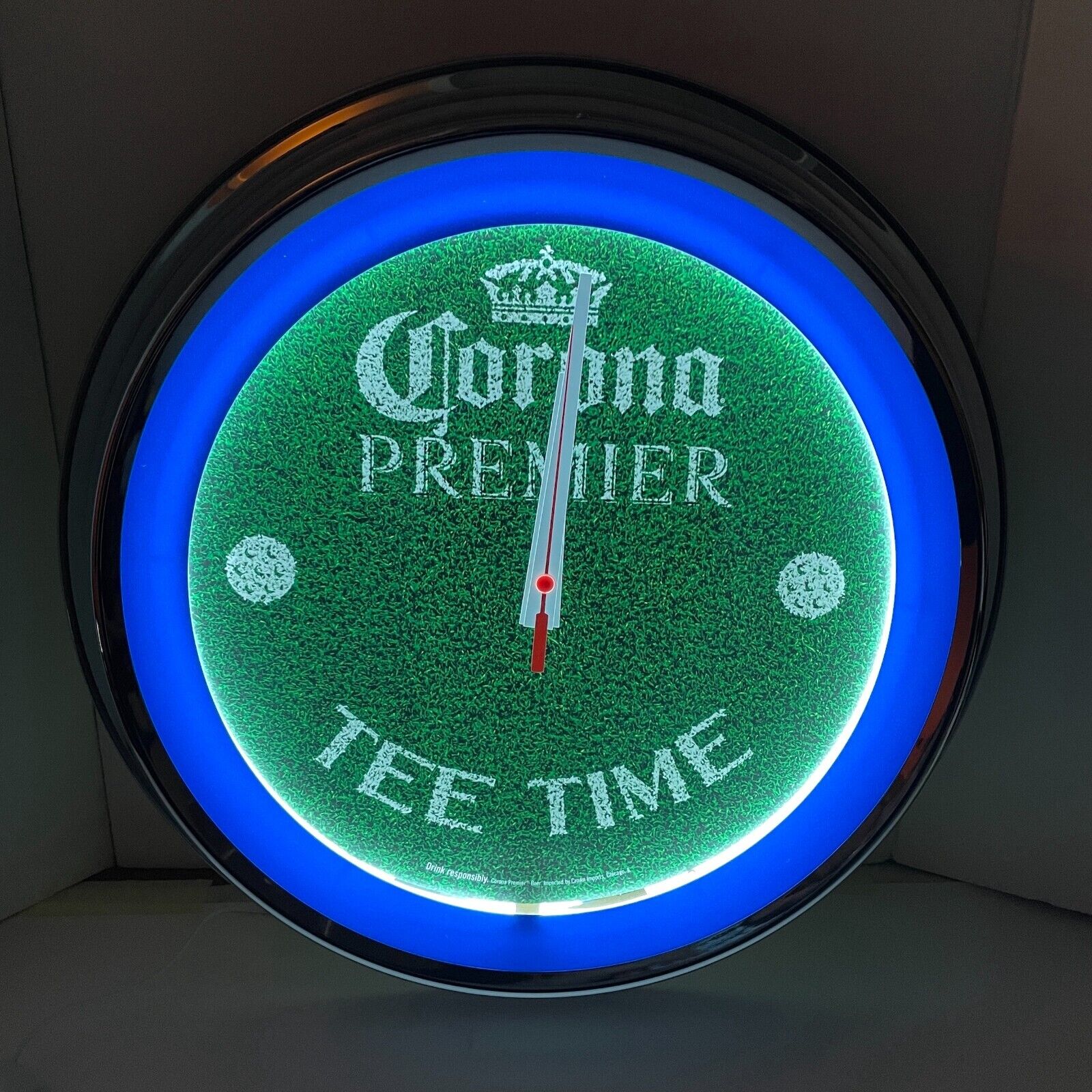 Corona Premier Beer Tee Time Golf Wall Clock Neon Light 16" Brand New Corona Premier - фотография #8