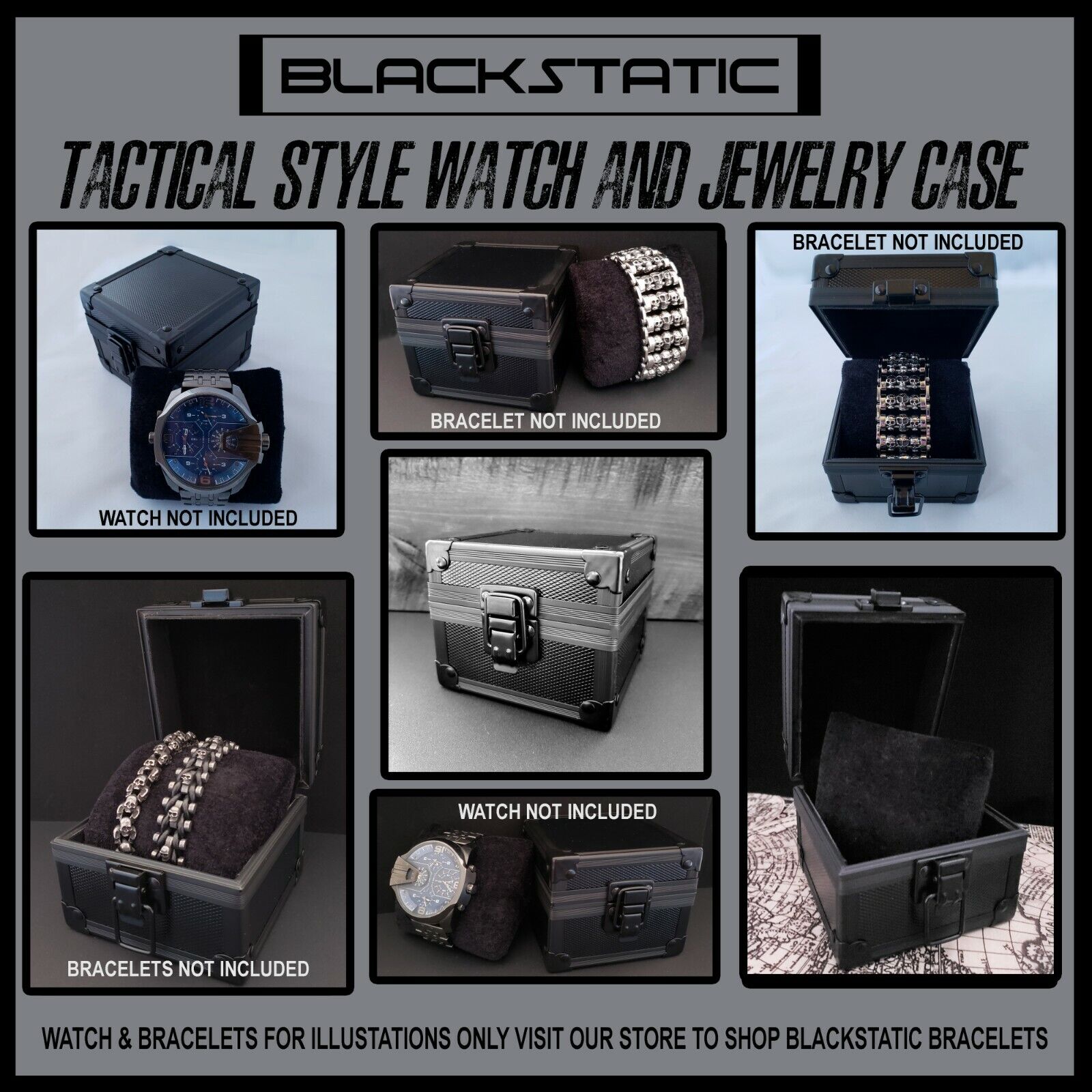 BLACKSTATIC Tactical Style X Large Black Watch Box Set of 3 Blackstatic - фотография #6