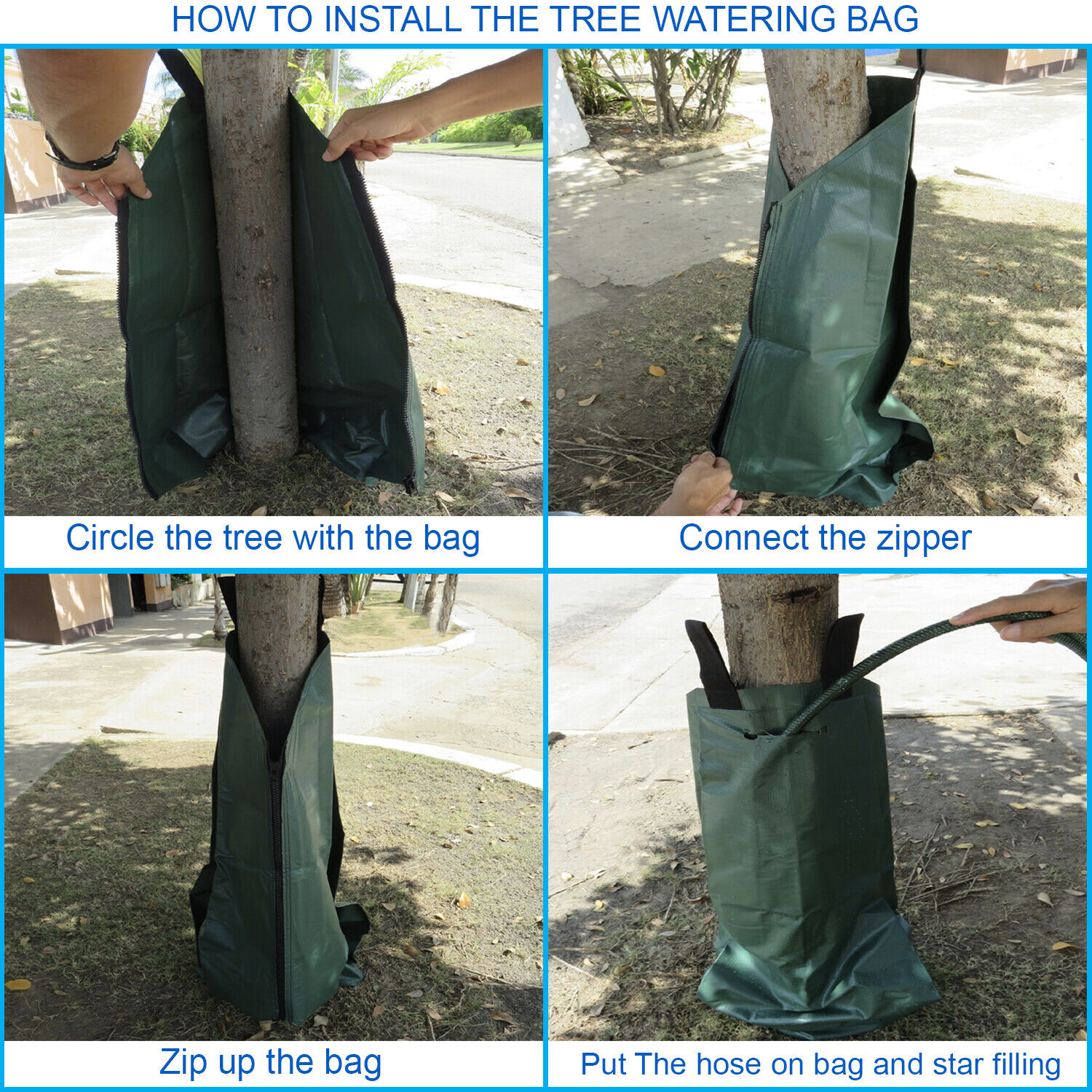 4 Pack - Irrigation Bag For Shrubs, Tree Watering Bag 20 gallons, Tree Water JM Gardens NA - фотография #2