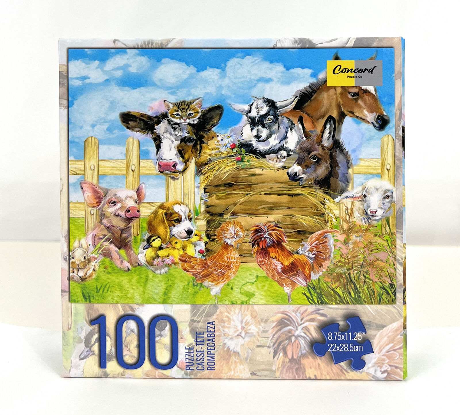 Lot 4 100 Piece Jigsaw Puzzles Kids Horses Cows Puppies Goat Kittens Easter Toys Karmin - фотография #8