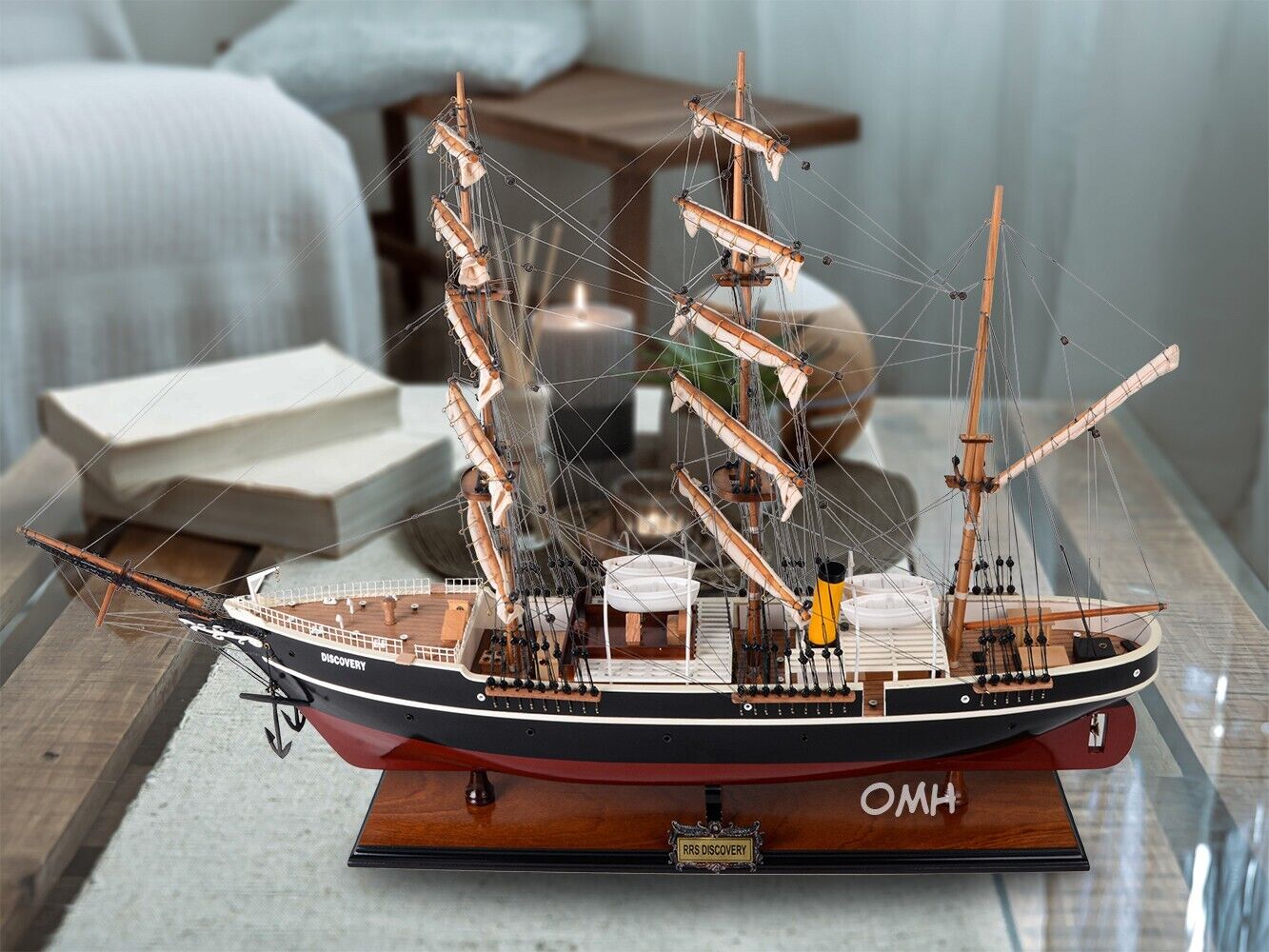 RRS Discovery Antarctic Expedition Steamship SHIP MODEL Wooden Vessel Decoration OMH T202 - фотография #3