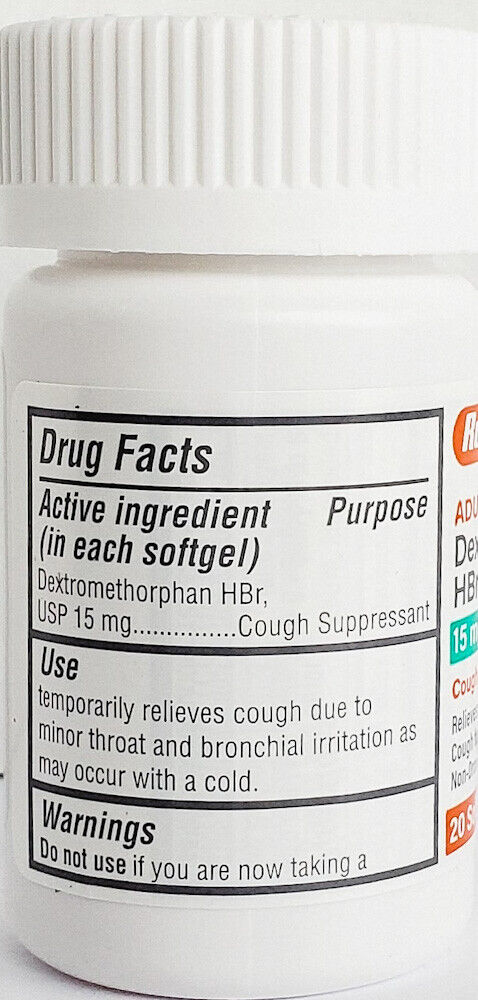 Robafen Cough Suppressant - 15 mg - 80 Softgels (4 Pack) - Exp Date 06-2024 Rugby NOT SPECIFIED - фотография #2