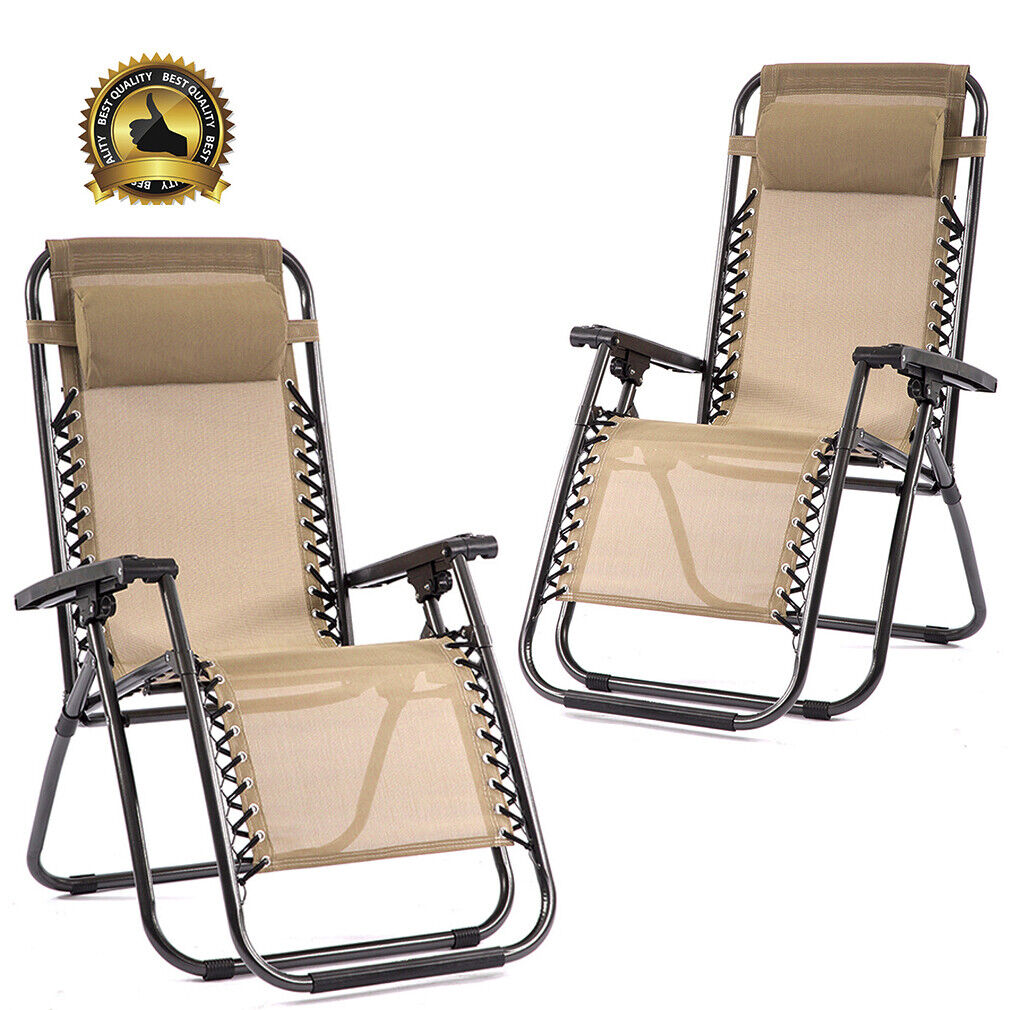 New Zero Gravity Chairs Case Of 2 Lounge Patio Chairs Outdoor Yard Beach O62 FDW ZC-H062 - фотография #3