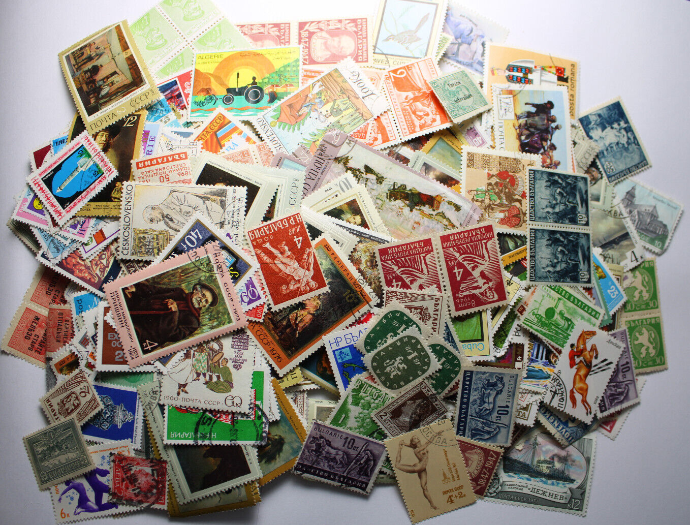 Lot of 2 original Europe & world post stamps stamped free shipping Без бренда