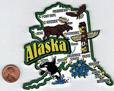 ALASKA  and  HAWAII JUMBO  STATE  MAP  MAGNETS  7 COLOR   NEW USA  2 MAGNETS   Без бренда - фотография #3
