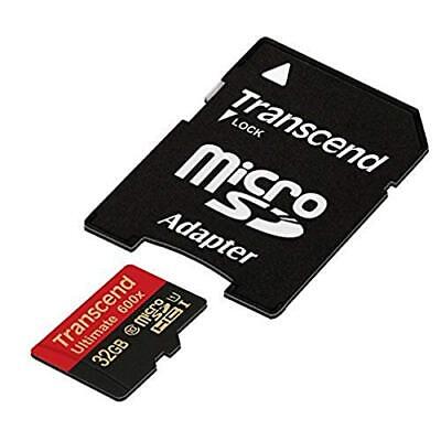 32 GB microSDHC Class 10 UHS-I Memory Card with Adapter 90 MB/S (TS32GUSDHC10U1) Transcend