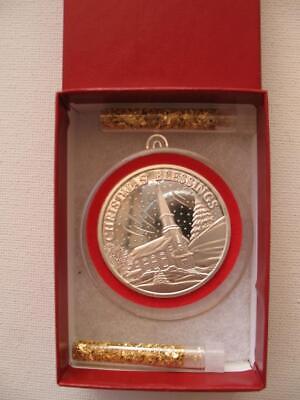 1-OZ.999 SILVER WINTER BLESSINGS  COUNTRY CHURCH, CHRISTMAS TREE COIN+GOLD Без бренда