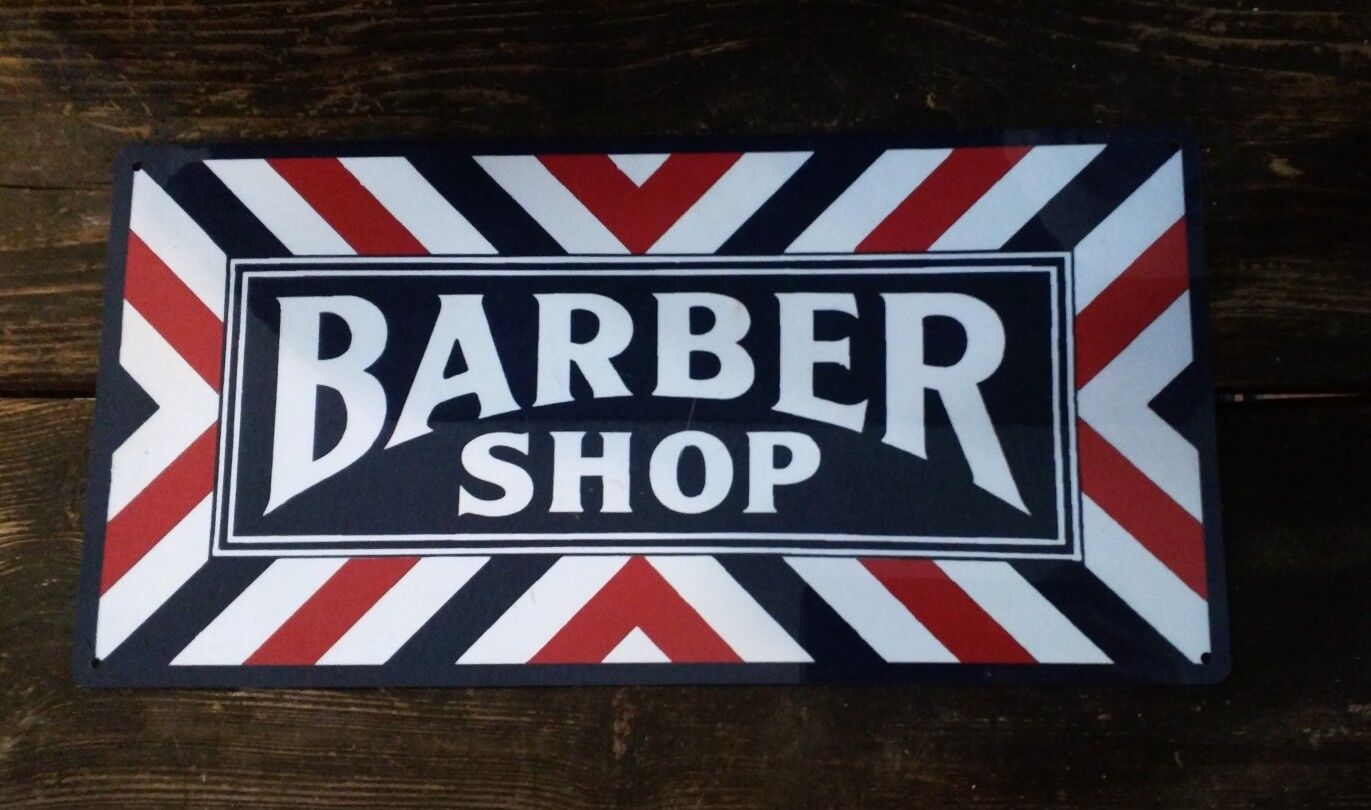 Barber shop metal sign vintage image retro Red White Blue 6 x 12 50027 Без бренда - фотография #2