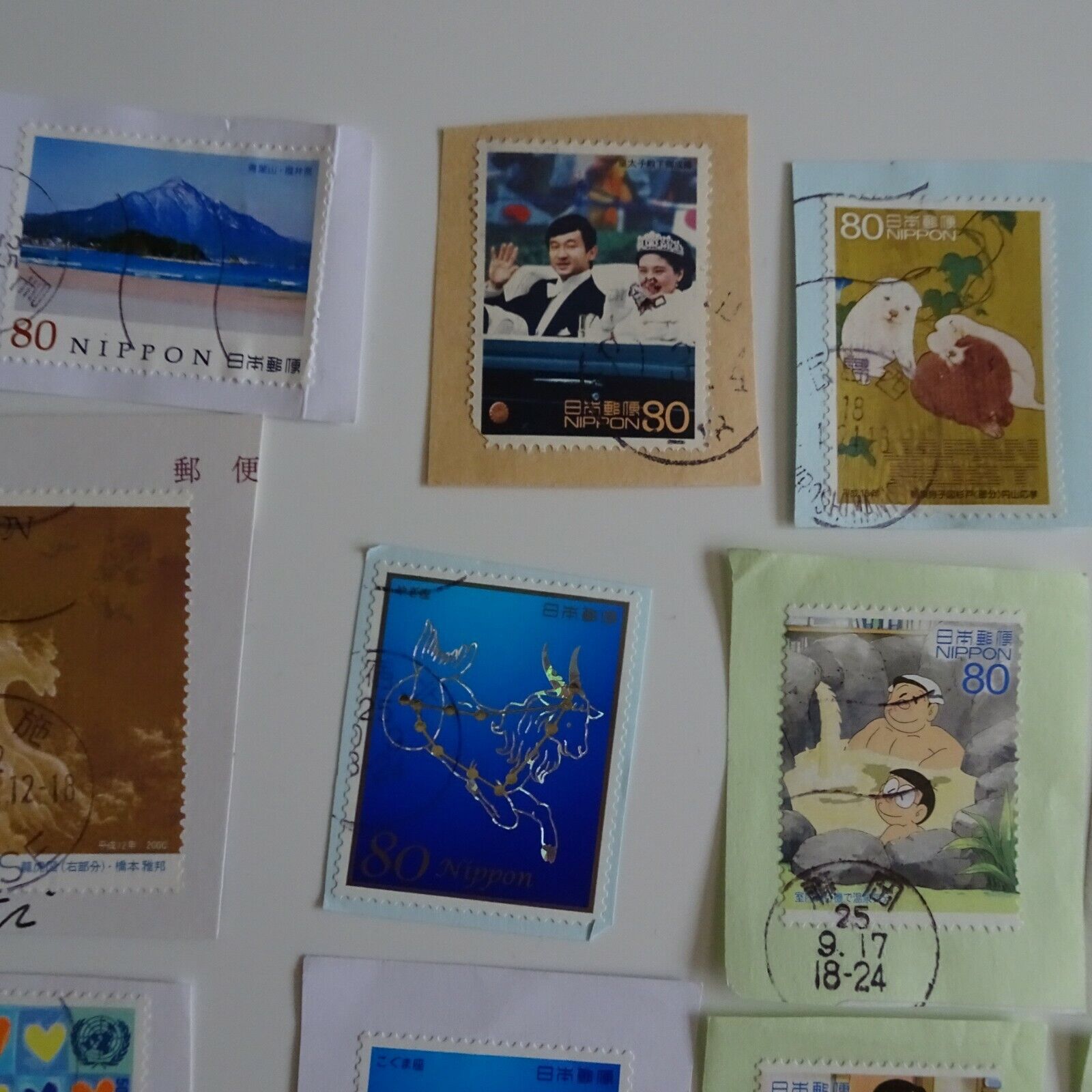 80 Japanese Yen special stamps with cancels on paper 20 unique pcs + 1993- VTG Без бренда - фотография #2