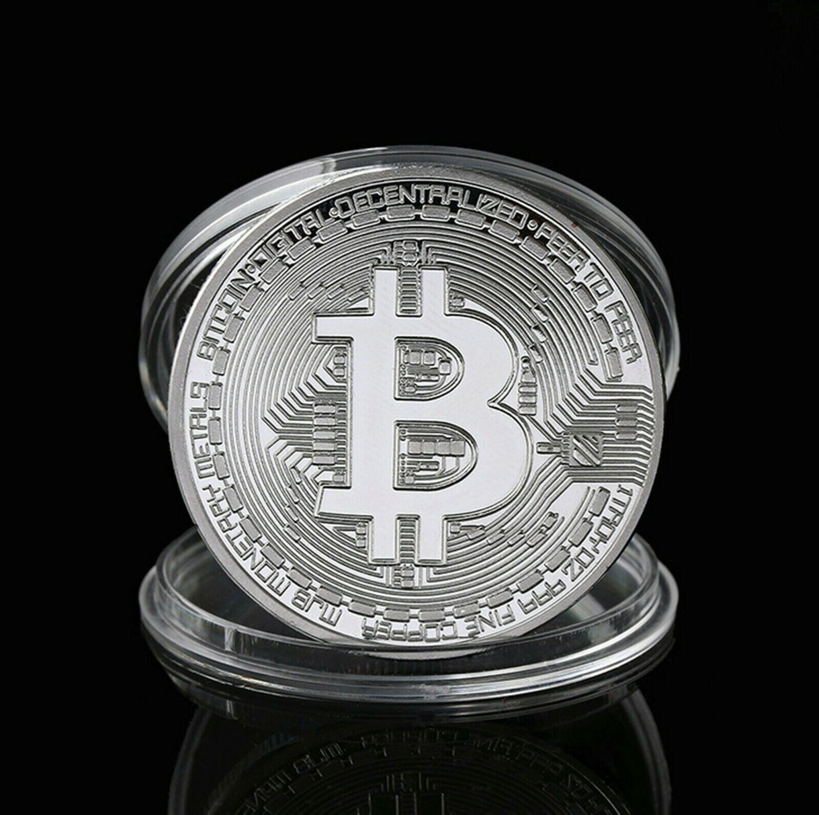9Pcs Silver Bitcoin Coins Commemorative New Collectors Gold Plated Bit Coin US Без бренда - фотография #3