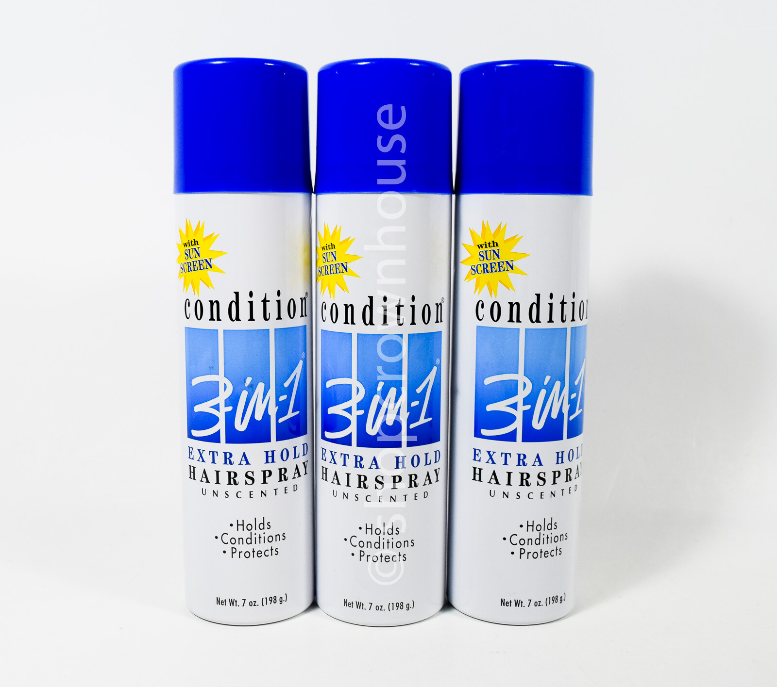 3 Condition 3-in-1 Extra Hold Hairspray Unscented with Sunscreen 7 oz Condition 3-in-1