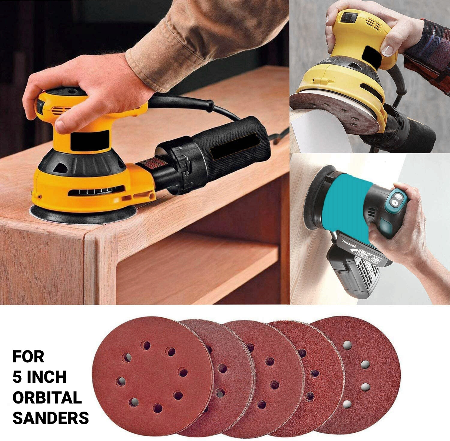 150PC 5 inch Sanding Discs 60-600 Grit Hook Loop 8-Hole Orbital Sander Sandpaper Selead Does Not Apply - фотография #8