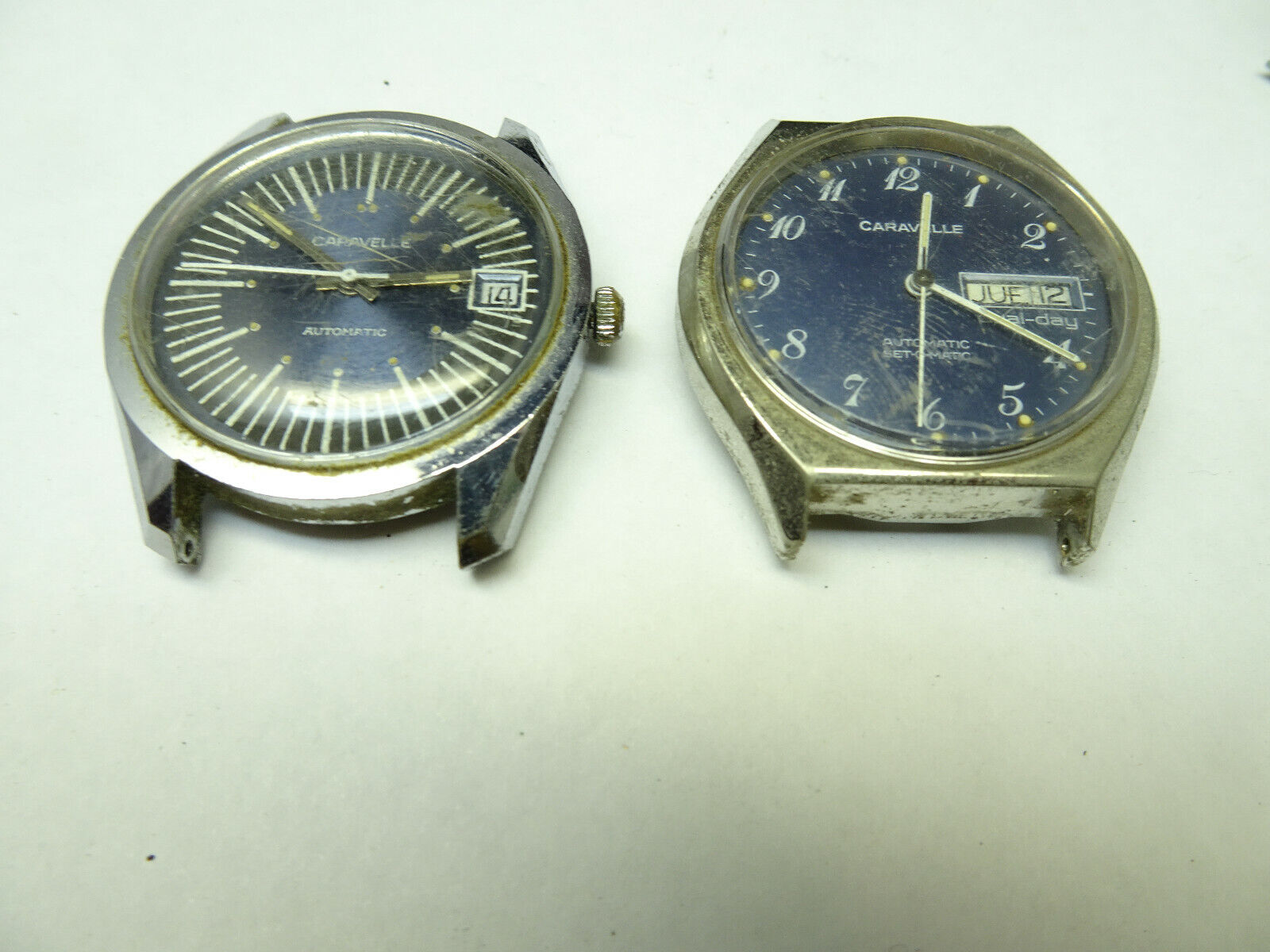 2 vintage GERMAN blue dial caravelle 11OWACD 1352.50automatic watches TO RESTORE Caravelle - фотография #2