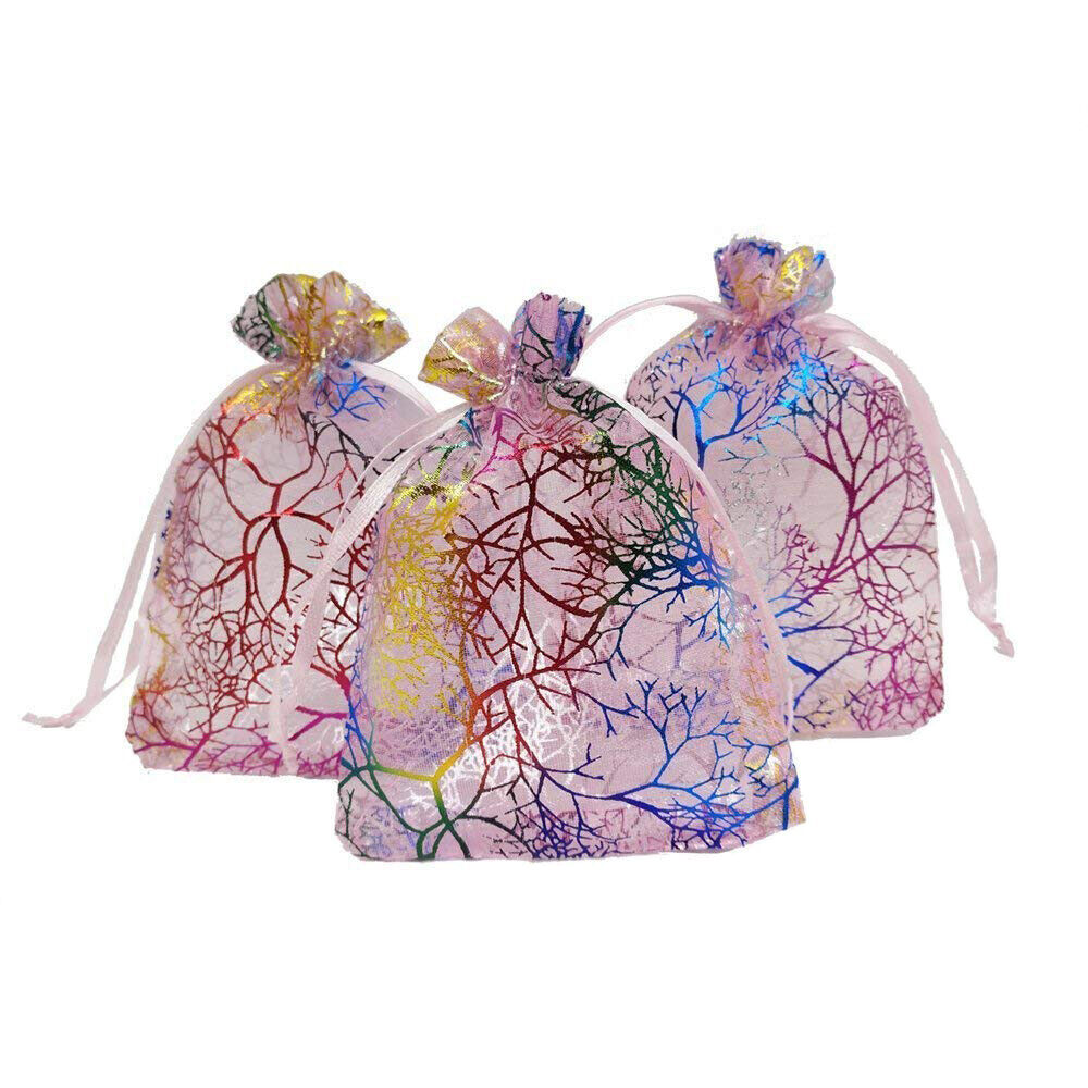 50/100 Coralline Organza Gift Bags Jewelry Candy Pouch Drawstring Wedding Party Unbranded Does Not Apply - фотография #5