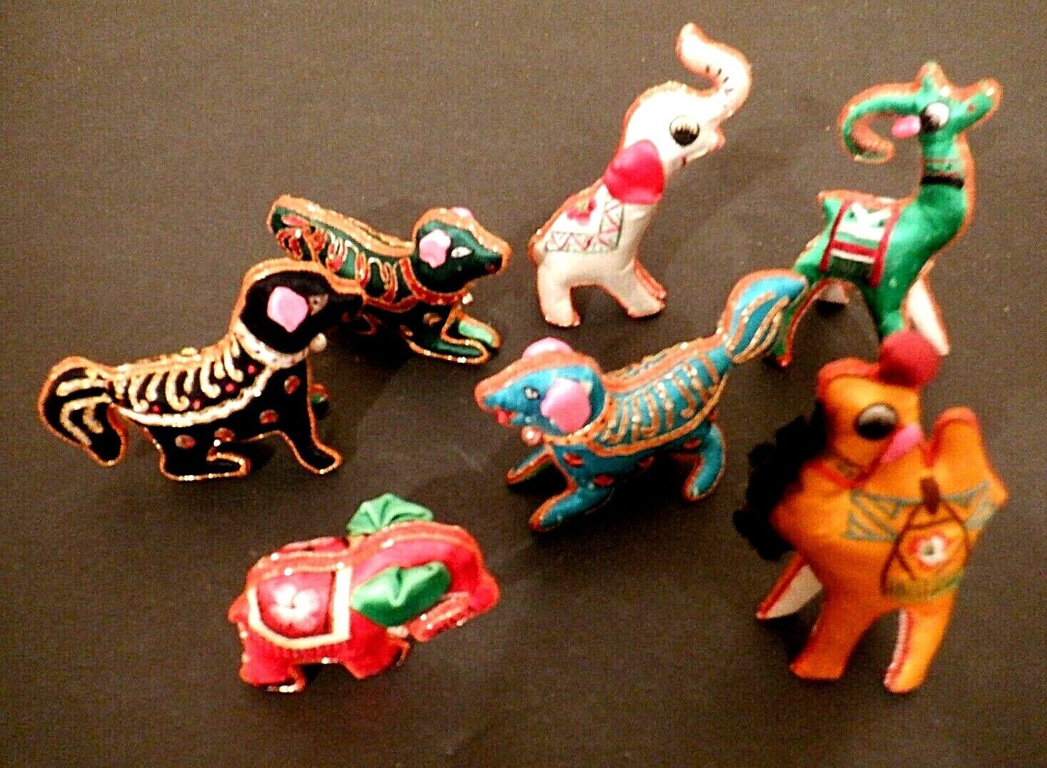Vintage Chinese Silk and Embroidered Animal Figures 6 pieces Без бренда - фотография #10