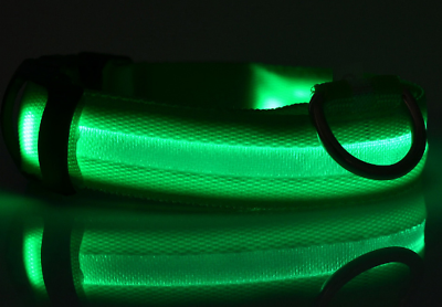SAFETY LED Dog Pet Light Up Collar Night Glow Adjustable Bright 6 Color XS S L 4PawsPets - фотография #4