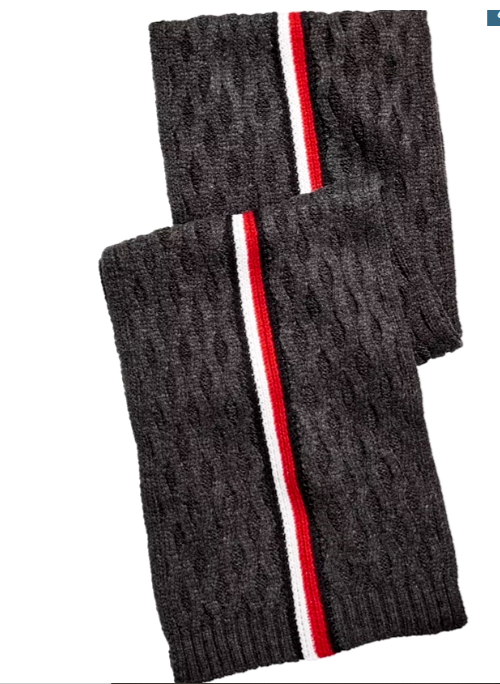 Tommy Hilfiger Men's Ski Patrol Striped Scarf Gray Red White Logo New MSRP$60 Tommy Hilfiger - фотография #2