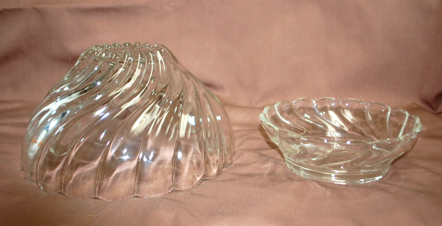 Hazel-Atlas Colonial Swirl Shell Crystal Punch Bowl,Stand,12 Cups & Ladle  T1336 Hazel Atlas - фотография #10