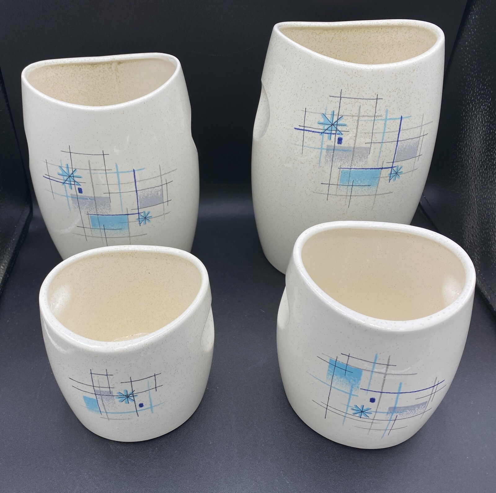SET of 4 Franciscan Oasis Canisters w Lids - 1955-58 - Eclipse - Starburst Duet Franciscan Franciscan Starburst - фотография #7
