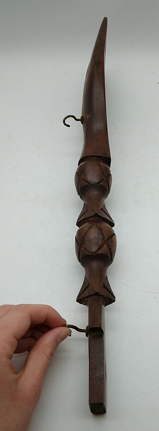 Vintage Large Carved Wooden Fork & Spoon Wall Decor 20 1/2 Inch Wood Tiki Totem Без бренда - фотография #3