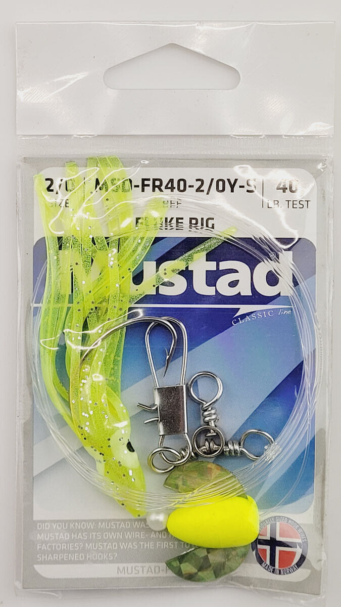 6 Mustad Saltwater Fishing Rigs - 3" Squid Teaser w/ Spinner 2/0 Fluke Rig [F1] Mustad MSD-FR40-2/0Y-S - фотография #4