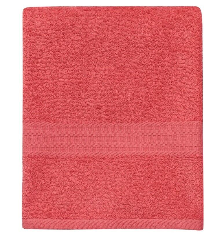 Pack of 4 - The Big One Solid Bath Towel 30" x 54" 100% Cotton Coral The Big One
