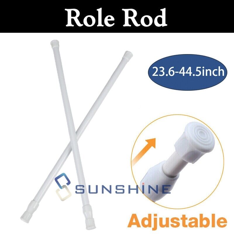 2x Extendable 23.5-44" Spring Loaded Tension Rod Rail Pole Shower Curtain Hanger Unbranded does not apply