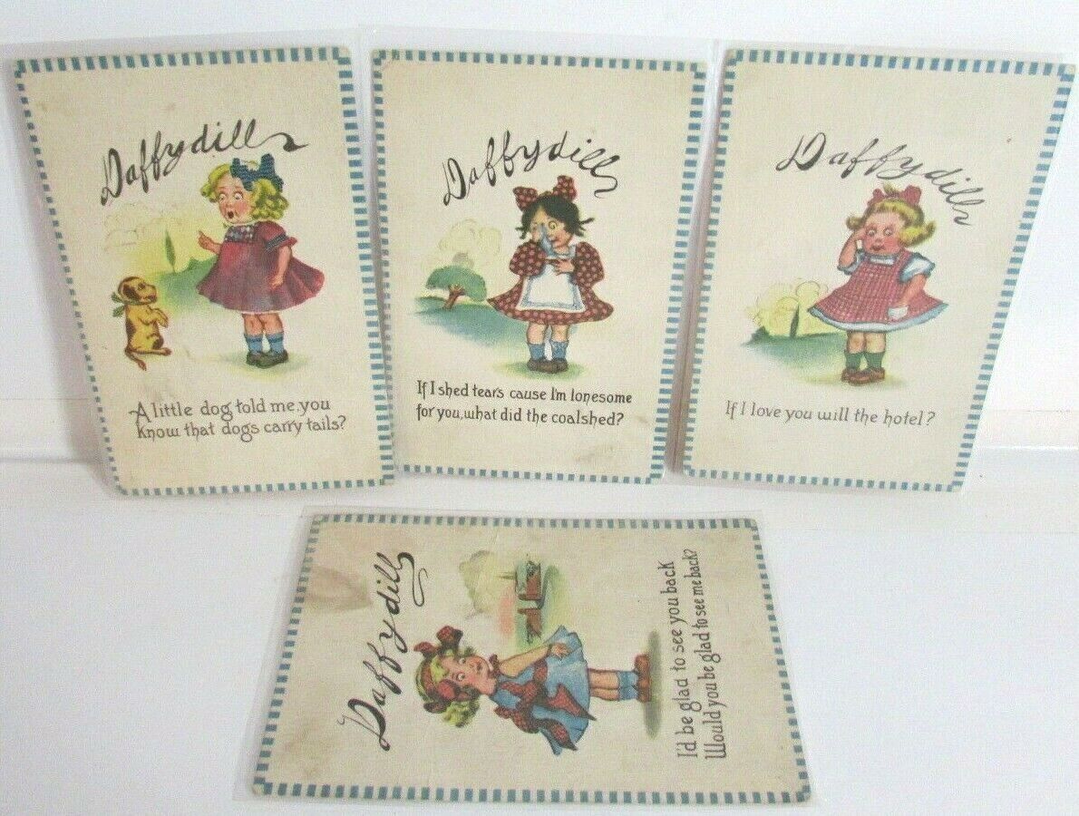 Daffy Dill Postcards lot of 4 1913-1918 used  Без бренда