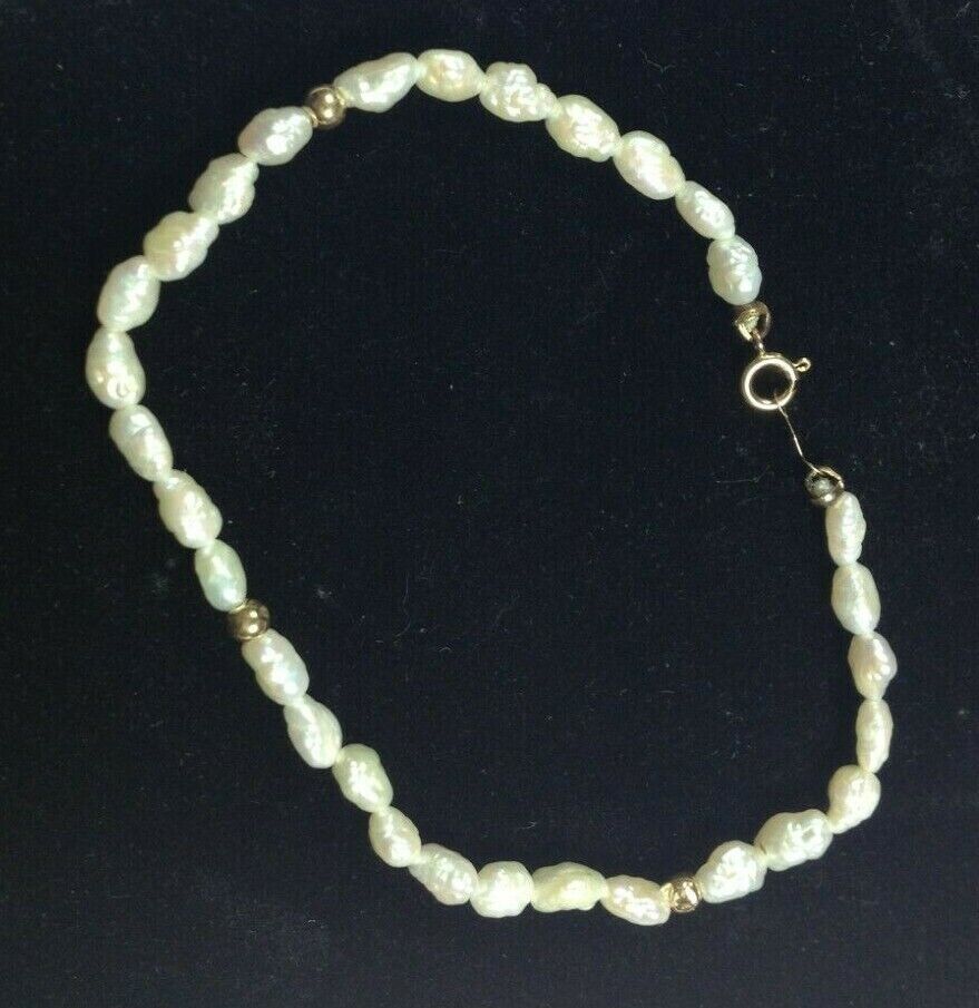 Vintage Pearl set; bracelet,ring,pendant, ears all 14K  yellow gold, #15285 Unknown - фотография #7