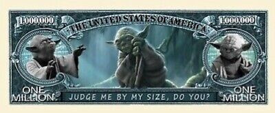 Star Wars Yoda Jedi Collectible Pack of 100 Novelty 1 Million Dollar Bills Hasbro - фотография #3