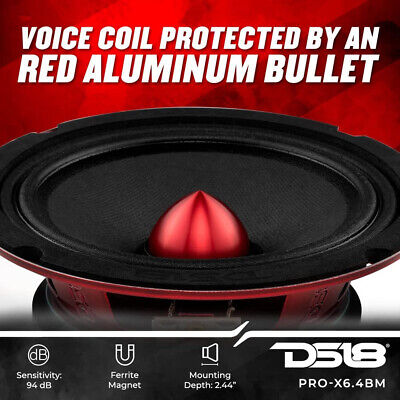 2 DS18 PRO-X6.4BM 500W Max 6.5" Midrange Speakers Loudspeaker With Bullet 4 Ohm DS18 PROX64BM - фотография #8