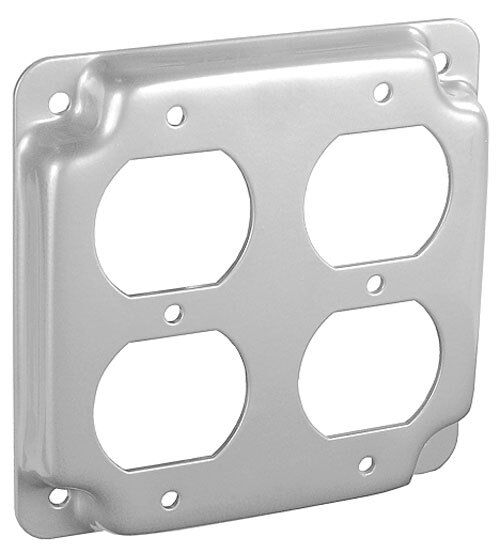 (10 pc) 4" Square Finished Industrial Electrical Box Cover 2 Standard Duplex Unbranded/Generic Does Not Apply