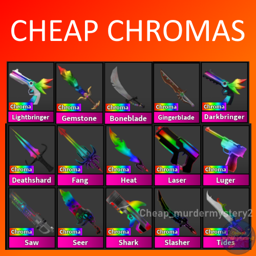 Roblox Murder Mystery 2 MM2 Super Rare Chroma Knives and Guns *FAST DELIVERY* Roblox Roblox