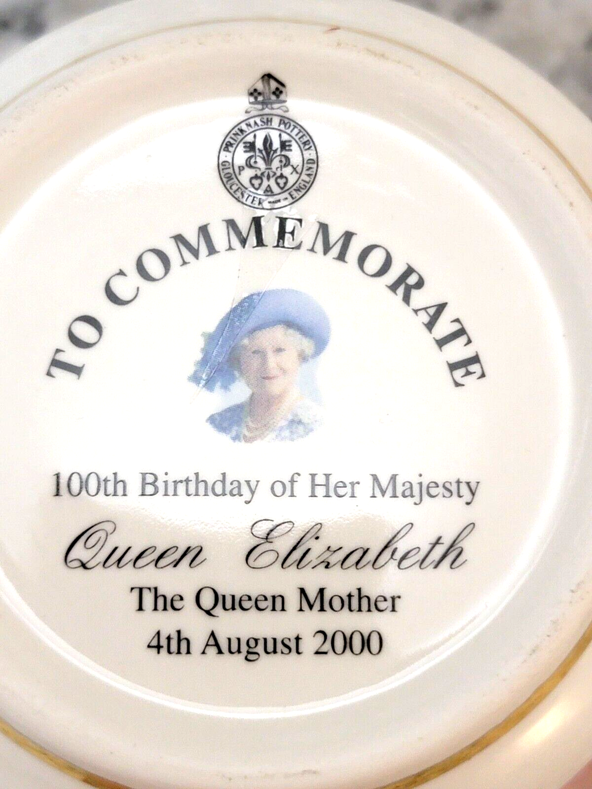Queen Elizabeth Abbey Pottery Commemorate 100th Bday Dish 2000 24K Gold Decor Без бренда - фотография #5