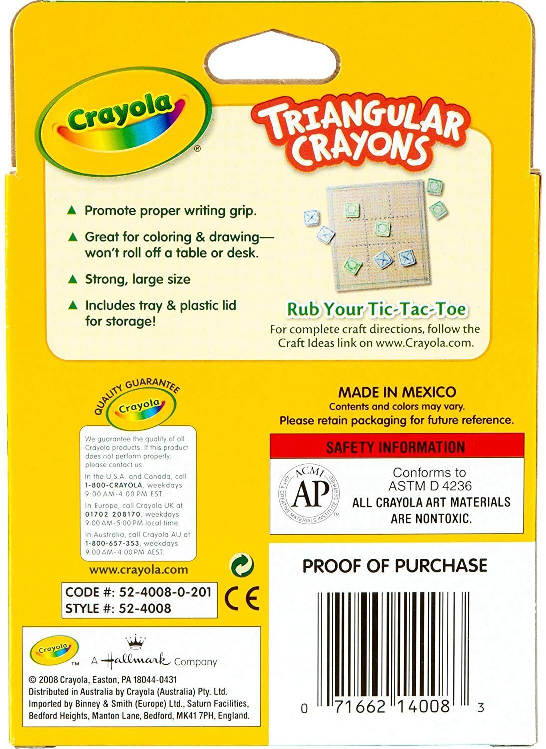 *2-Packs* Crayola Triangular 8 Crayons Promote Proper Writing Grip 52-4008 Crayola 52-4008 - фотография #4