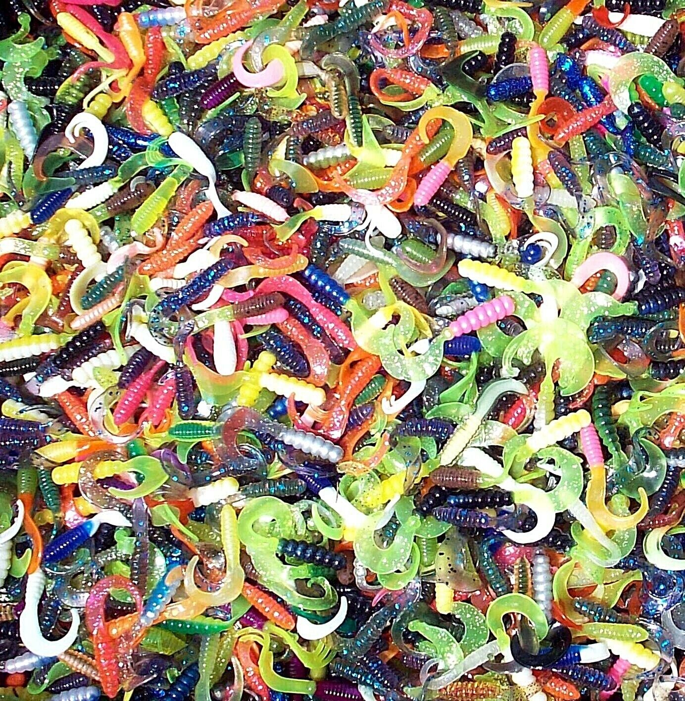 100 ASSORTED 2" Curly Tail GRUBS Crappie Fishing Lures Trout Panfish Perch Baits All American Tournament Quality Soft Plastic Baits 2CTGrubs.Asst100ct - фотография #5