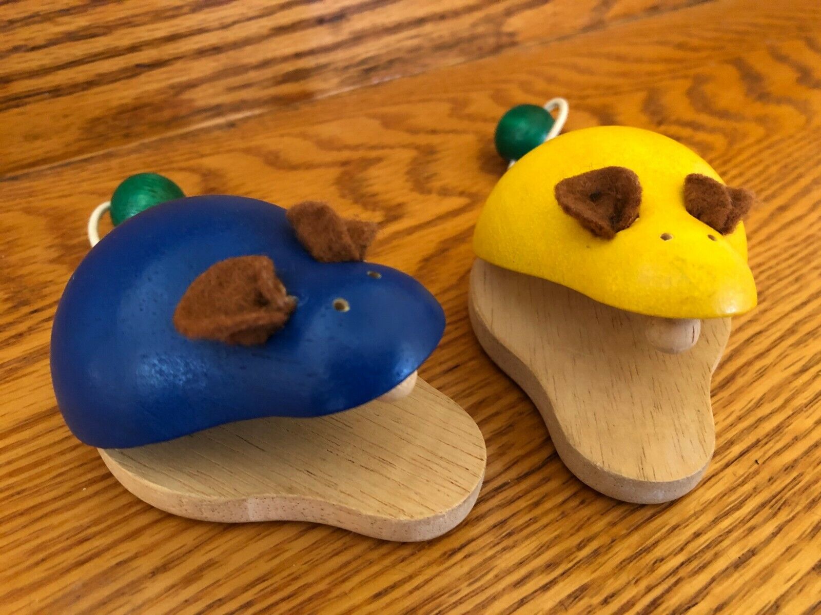 Vintage Pair Wooden Castanets Children's Clapper Instruments by Plan Toys RARE Plan Toys