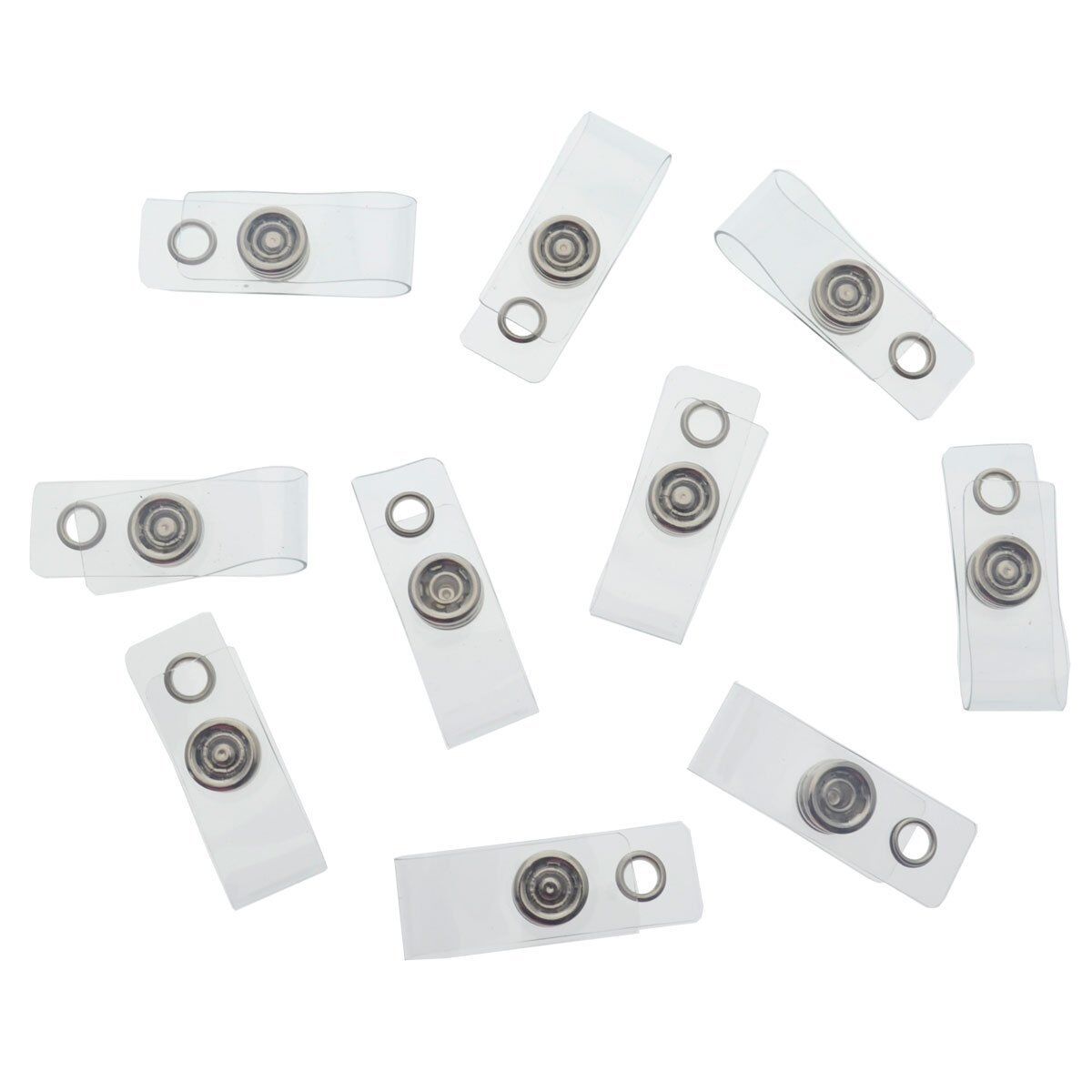 10 Clear Vinyl Plastic ID Badge Holder Straps w Snap & Eyelet Hole for Key Ring Specialist ID SPID-9280 - фотография #5