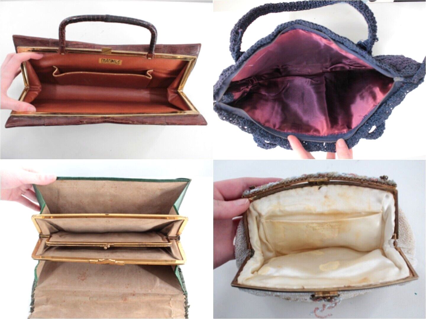 Vtg Women's Purse Lot Of 18 Hand Bags 30s To 50s Era 1930s 1950s Purses Unbranded - фотография #19
