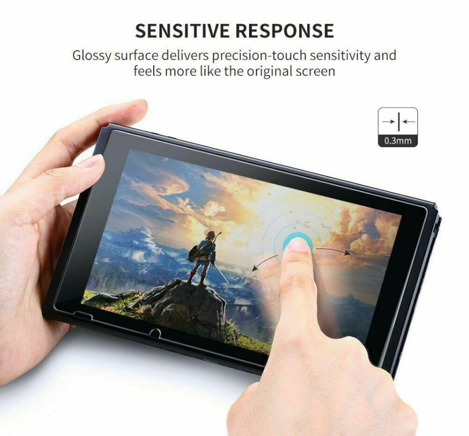 (4 Pack) Nintendo Switch Premium 9H Tempered Ultra Clear Glass Screen Protector  EZT ninswtch-temp-2pk - фотография #3
