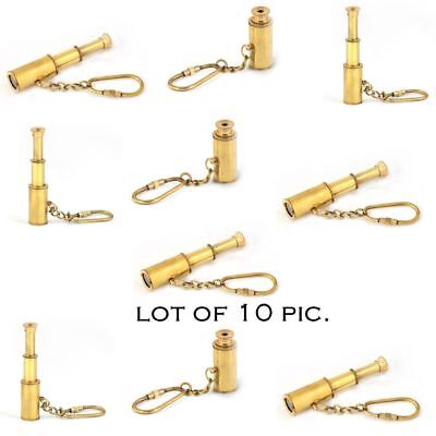 LOT OF 10 COLLETIBLE BRASS TELESCOPE KEY CHAIN UNITS COLLECTIBLE MARINE GIFT Без бренда