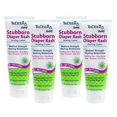 TriDerma Baby Stubborn Diaper Rash Healing Cream Value Pack, (4) 4 Ounce Tubes TriDerma 122MP1
