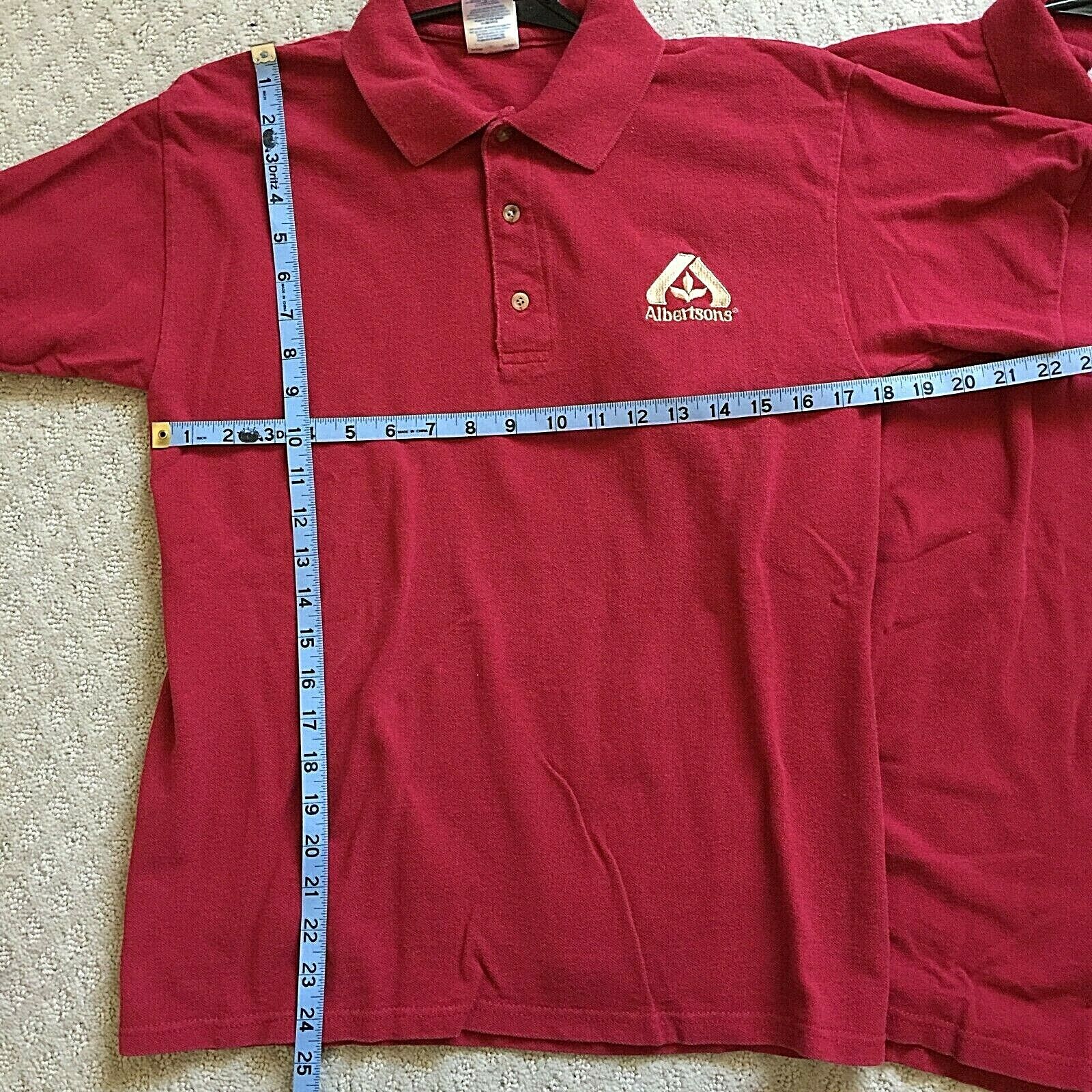 Vintage Albertsons Food Pyramid Grocery Employee Uniform Polo Shirts and Apron Gildan - фотография #5