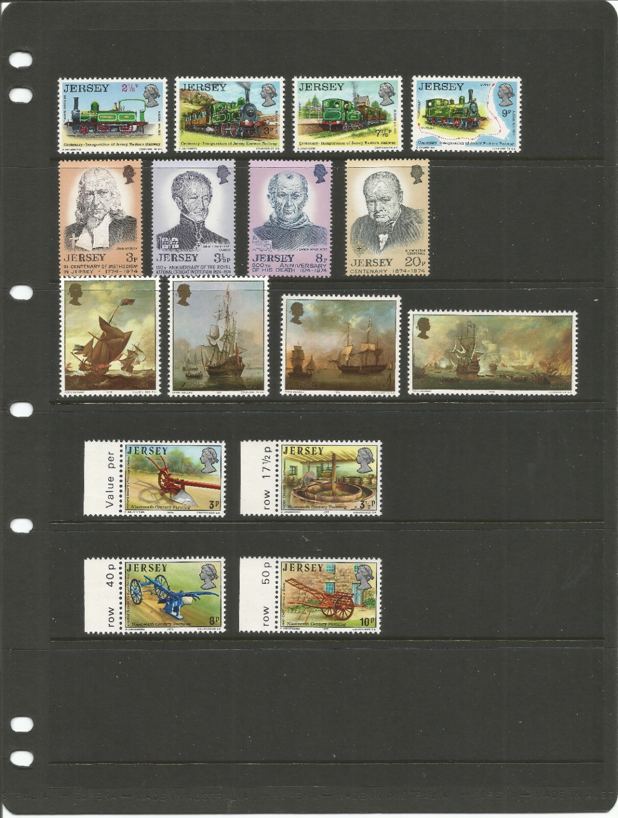 JERSEY, 1971-1975, SELECTION OF 8 SETS (32 STAMPS), MNH** Без бренда - фотография #2