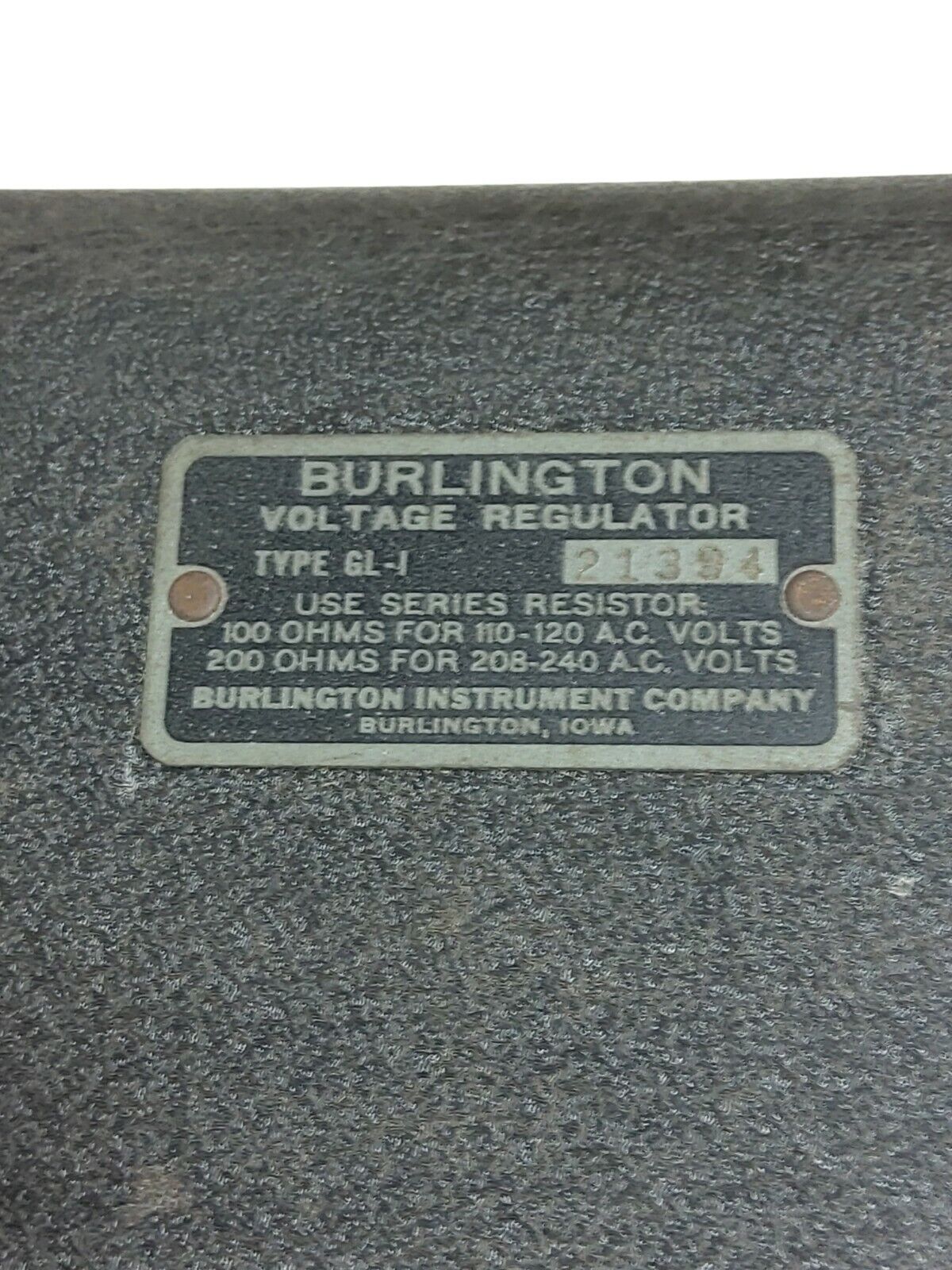 VINTAGE INDUSTRIAL ELECTRICAL STEAMPUNK BURLINGTON VOLTAGE REGULATOR (NOS) Burlington - фотография #3